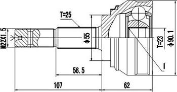 Dynamatrix DCV841078 - Каре комплект, полуоска vvparts.bg