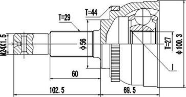 Dynamatrix DCV841152 - Каре комплект, полуоска vvparts.bg