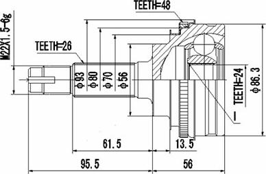 Dynamatrix DCV859019 - Каре комплект, полуоска vvparts.bg