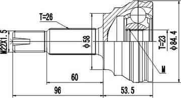 Dynamatrix DCV859036 - Каре комплект, полуоска vvparts.bg