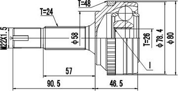 Dynamatrix DCV859026 - Каре комплект, полуоска vvparts.bg