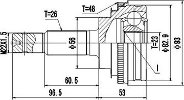 Dynamatrix DCV859021 - Каре комплект, полуоска vvparts.bg