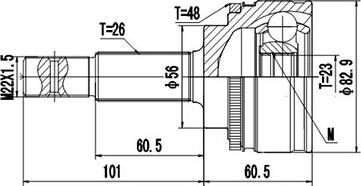 Dynamatrix DCV859022 - Каре комплект, полуоска vvparts.bg