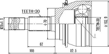 Dynamatrix DCV859107 - Каре комплект, полуоска vvparts.bg