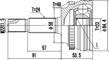 Dynamatrix DCV859137 - Каре комплект, полуоска vvparts.bg