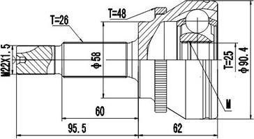 Dynamatrix DCV859226 - Каре комплект, полуоска vvparts.bg