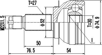 Dynamatrix DCV856042 - Каре комплект, полуоска vvparts.bg