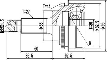 Dynamatrix DCV856009 - Каре комплект, полуоска vvparts.bg