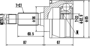 Dynamatrix DCV856005 - Каре комплект, полуоска vvparts.bg