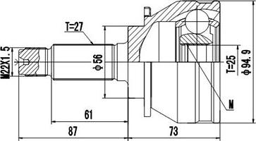 Dynamatrix DCV856003 - Каре комплект, полуоска vvparts.bg