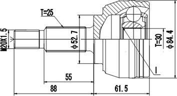 Dynamatrix DCV850093 - Каре комплект, полуоска vvparts.bg