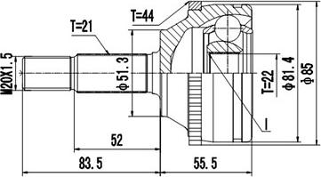 Dynamatrix DCV850043 - Каре комплект, полуоска vvparts.bg