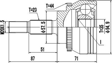 Dynamatrix DCV850114 - Каре комплект, полуоска vvparts.bg