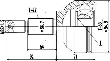 Dynamatrix DCV850113 - Каре комплект, полуоска vvparts.bg