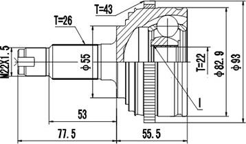 Dynamatrix DCV851004 - Каре комплект, полуоска vvparts.bg