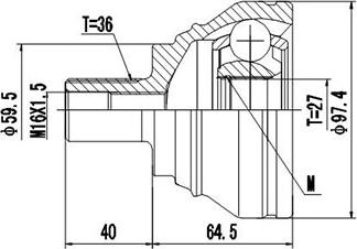 Dynamatrix DCV861045 - Каре комплект, полуоска vvparts.bg