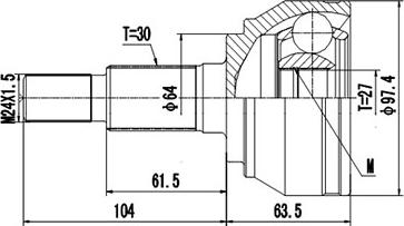 Dynamatrix DCV861050 - Каре комплект, полуоска vvparts.bg