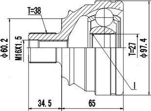 Dynamatrix DCV861005 - Каре комплект, полуоска vvparts.bg