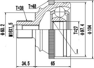 Dynamatrix DCV861006 - Каре комплект, полуоска vvparts.bg