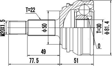 Dynamatrix DCV861001 - Каре комплект, полуоска vvparts.bg