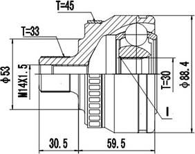 Dynamatrix DCV861012 - Каре комплект, полуоска vvparts.bg