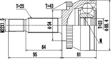 Dynamatrix DCV862008 - Каре комплект, полуоска vvparts.bg