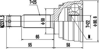 Dynamatrix DCV809004 - Каре комплект, полуоска vvparts.bg