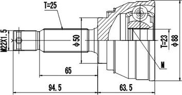 Dynamatrix DCV809002 - Каре комплект, полуоска vvparts.bg