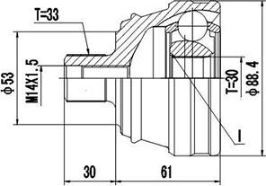 Dynamatrix DCV803051 - Каре комплект, полуоска vvparts.bg