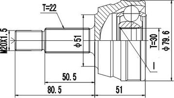 Dynamatrix DCV803007 - Каре комплект, полуоска vvparts.bg