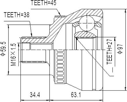 Dynamatrix DCV803019 - Каре комплект, полуоска vvparts.bg