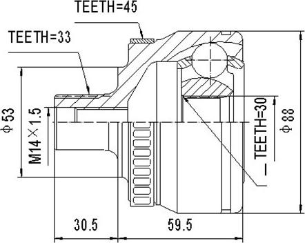 Dynamatrix DCV803018 - Каре комплект, полуоска vvparts.bg