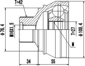 Dynamatrix DCV803087 - Каре комплект, полуоска vvparts.bg