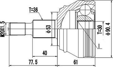 Dynamatrix DCV803036 - Каре комплект, полуоска vvparts.bg