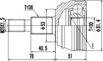 Dynamatrix DCV803033 - Каре комплект, полуоска vvparts.bg