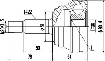 Dynamatrix DCV803032 - Каре комплект, полуоска vvparts.bg