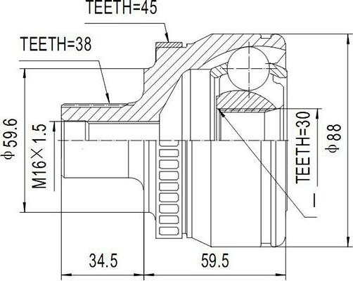 Dynamatrix DCV803020 - Каре комплект, полуоска vvparts.bg