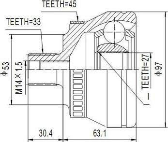 Dynamatrix DCV803021 - Каре комплект, полуоска vvparts.bg