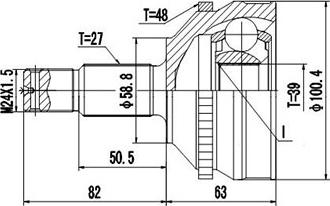 Dynamatrix DCV810015 - Каре комплект, полуоска vvparts.bg