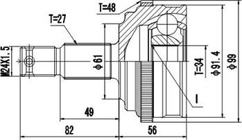 Dynamatrix DCV810018 - Каре комплект, полуоска vvparts.bg