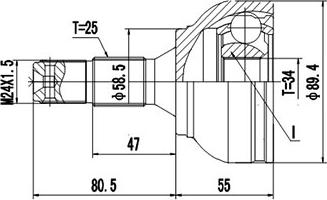 Dynamatrix DCV810028 - Каре комплект, полуоска vvparts.bg