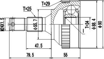 Dynamatrix DCV810022 - Каре комплект, полуоска vvparts.bg