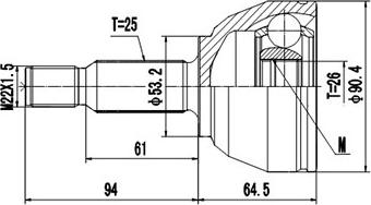 Dynamatrix DCV818067 - Каре комплект, полуоска vvparts.bg