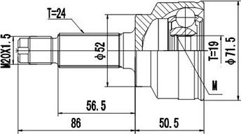 Dynamatrix DCV818030 - Каре комплект, полуоска vvparts.bg