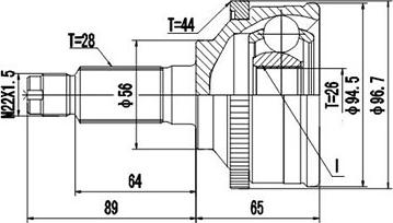 Dynamatrix DCV818029 - Каре комплект, полуоска vvparts.bg