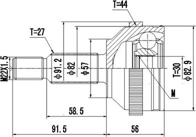 Dynamatrix DCV818024 - Каре комплект, полуоска vvparts.bg