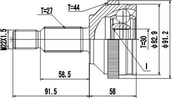 Dynamatrix DCV818023 - Каре комплект, полуоска vvparts.bg