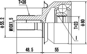 Dynamatrix DCV818203 - Каре комплект, полуоска vvparts.bg