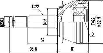 Dynamatrix DCV812003 - Каре комплект, полуоска vvparts.bg