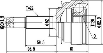 Dynamatrix DCV812020 - Каре комплект, полуоска vvparts.bg